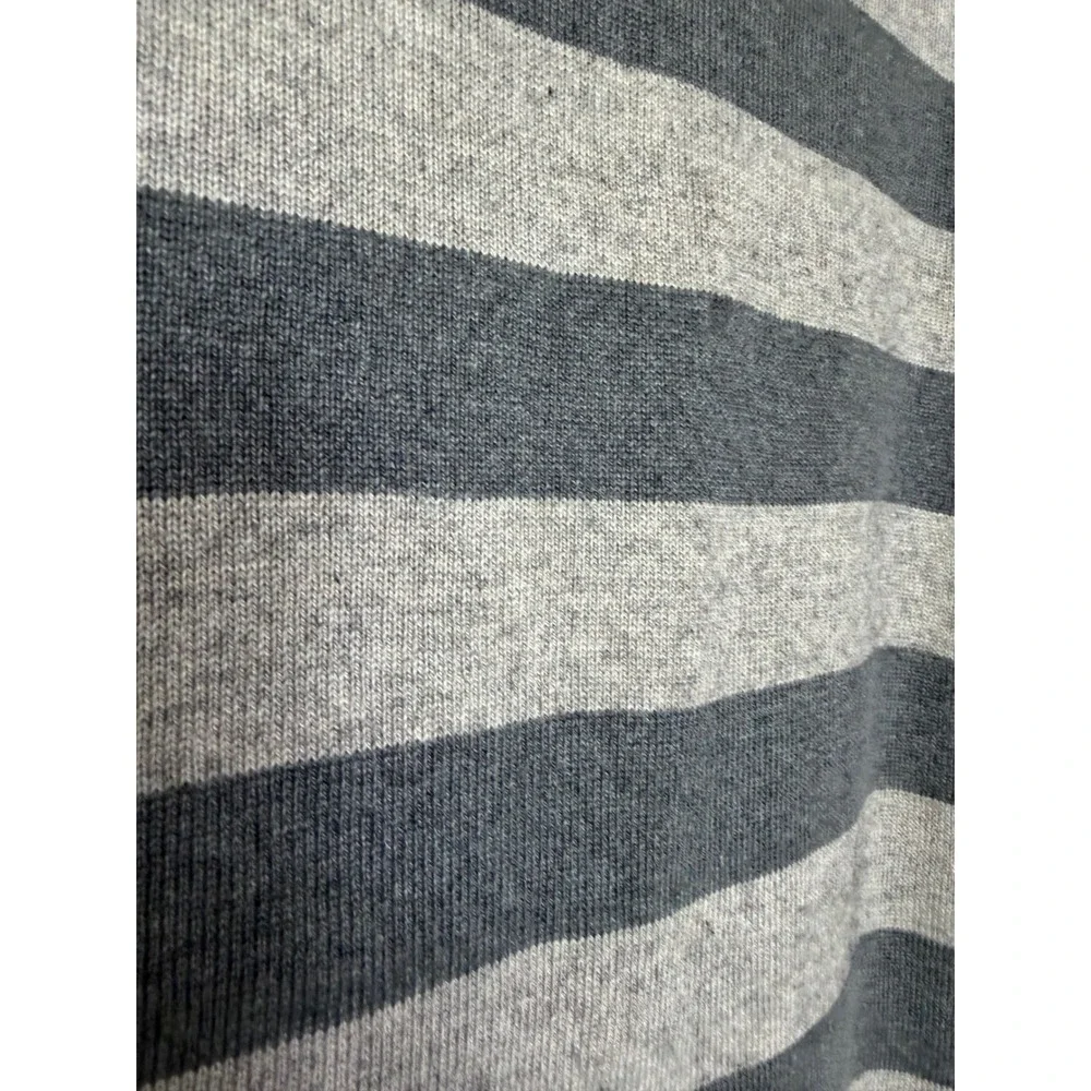 Banana Republic Silk Cashmere Sweater Mens Large Grey Striped Good Crewneck Luxe